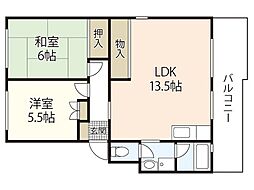 マルヒロハイツ 2LDKの間取図画像