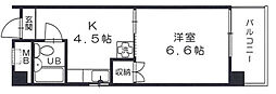 川本ビル 1Kの間取図画像