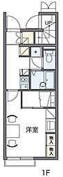 レオパレスKAMON6 1Kの間取図画像