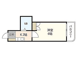 エステート16東雲 1Kの間取図画像