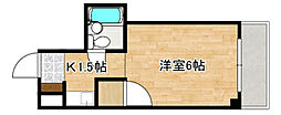 柴崎皆実ビル ワンルームの間取図画像