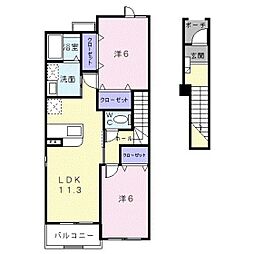 ガーデンオランジェ 2LDKの間取図画像