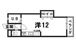 河口ビル ワンルームの間取図画像