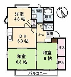 ガーデンハイツA 3DKの間取図画像