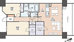 Belles西原 2LDKの間取図画像