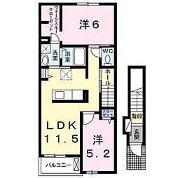 サニーブリーズ五日市観音2 2LDKの間取図画像