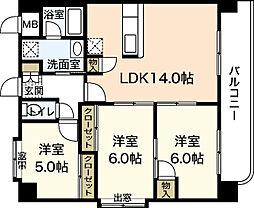 メゾン山城 3LDKの間取図画像
