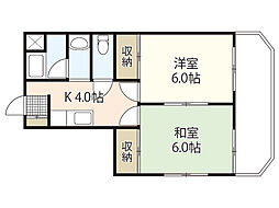 メゾン中山 2Kの間取図画像
