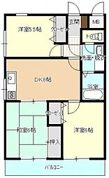 第二角谷ハイム 3DKの間取図画像
