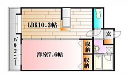 ガーデンヒルズ 1LDKの間取図画像