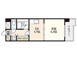ライオンズマンション海田堀川町 1DKの間取図画像