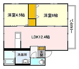 シャングリア 2LDKの間取図画像