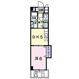 カルフール緑井 1DKの間取図画像
