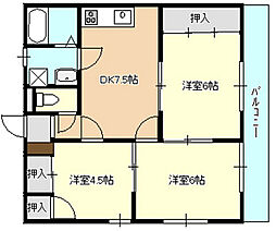 コーポ西山 3DKの間取図画像