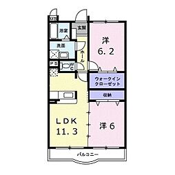 シェーネ.F 2LDKの間取図画像