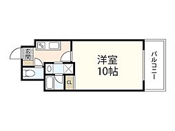プランドール五日市 1Kの間取図画像