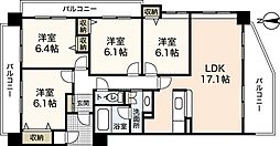 サウスヒルズAシティー 4LDKの間取図画像