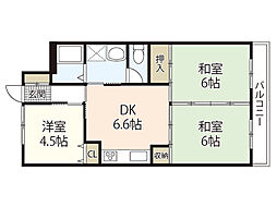 コーポグリーンピア 3DKの間取図画像
