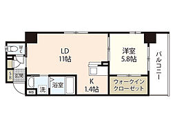 ウイングコートオオズST. 1LDKの間取図画像
