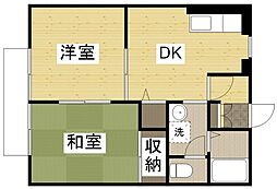 ユースフルハイム 2DKの間取図画像