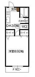 サザン27前川ビル 1Kの間取図画像
