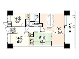 フローレンス竜王リバーコート 3LDKの間取図画像