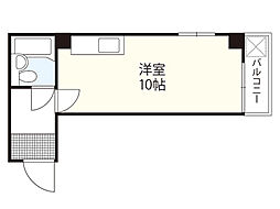 八宝ビル ワンルームの間取図画像