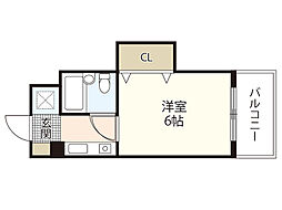 ダイアパレス比治山公園 ワンルームの間取図画像