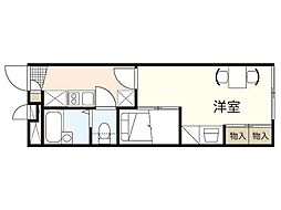 レオパレスサンミッシェル2 1Kの間取図画像