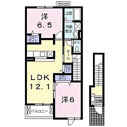 ペアセロベE棟 2LDKの間取図画像