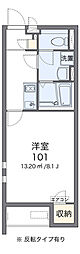 クレイノ厳庄庵 1Kの間取図画像