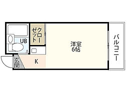 リーガル・ポイント ワンルームの間取図画像