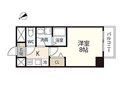 ボヌール矢賀 1Kの間取図画像