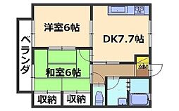 パール大志茂 2DKの間取図画像