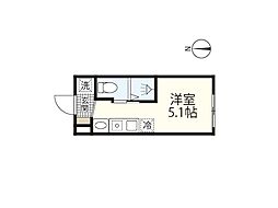 COLLINA本浦20 ワンルームの間取図画像