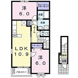 ベルアルカンシェル2A 2LDKの間取図画像