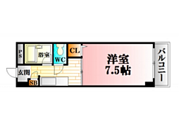 大下ビル 1Kの間取図画像