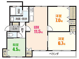 ベストハウス亀山 3LDKの間取図画像