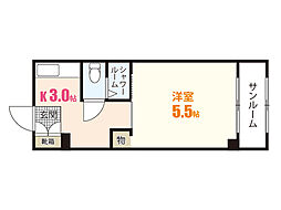 長山コーポラス 1Kの間取図画像