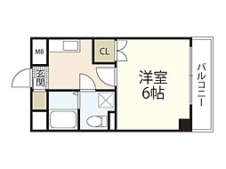 メゾン大須賀 1Kの間取図画像