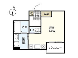 プランソレイユ東雲本町 ワンルームの間取図画像