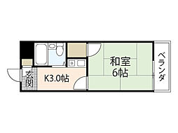 山脇ビル 1Kの間取図画像
