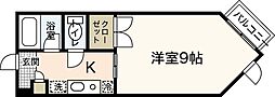 キャロン・サンク 1Kの間取図画像