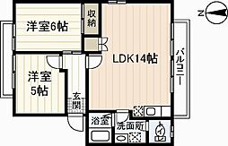 フレグランス長尾 2LDKの間取図画像