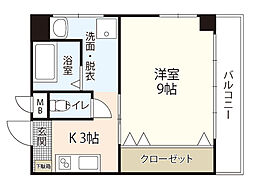サニーフォート船越南 1Kの間取図画像