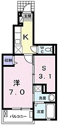ウィステリアガーデンA 1SKの間取図画像