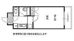 サンローレル串戸 1Kの間取図画像