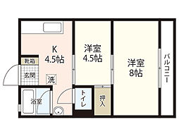 (株)村上住宅 2Kの間取図画像