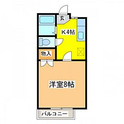 プラネット寺家A 1Kの間取図画像