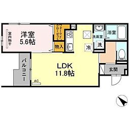セジュールTOM 1LDKの間取図画像